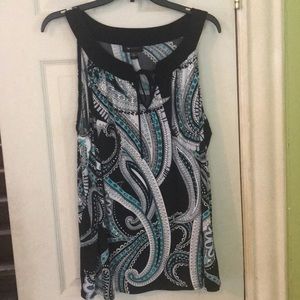 AB STUDIO shoelace front closure sleeveles blouse (3)